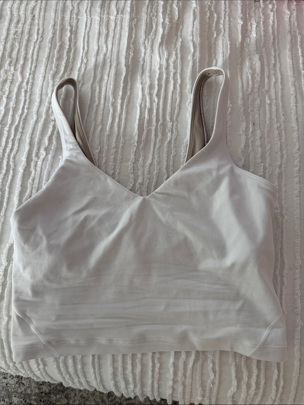 lululemon athletica White Seamless V-Neck Sports Bralette